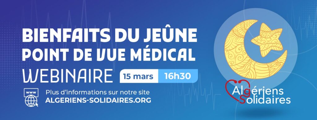 Webinaire bienfaits jeûne médical, 15 mars 16h30.